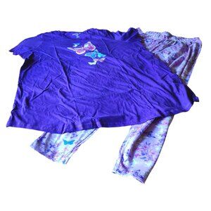 Dreams & Co. Women's Size 18/20 Purple Butterfly Cotton Short Sleeve Pajama Set